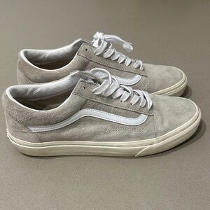 Vans Light Gray Suede Shoes with White Trim